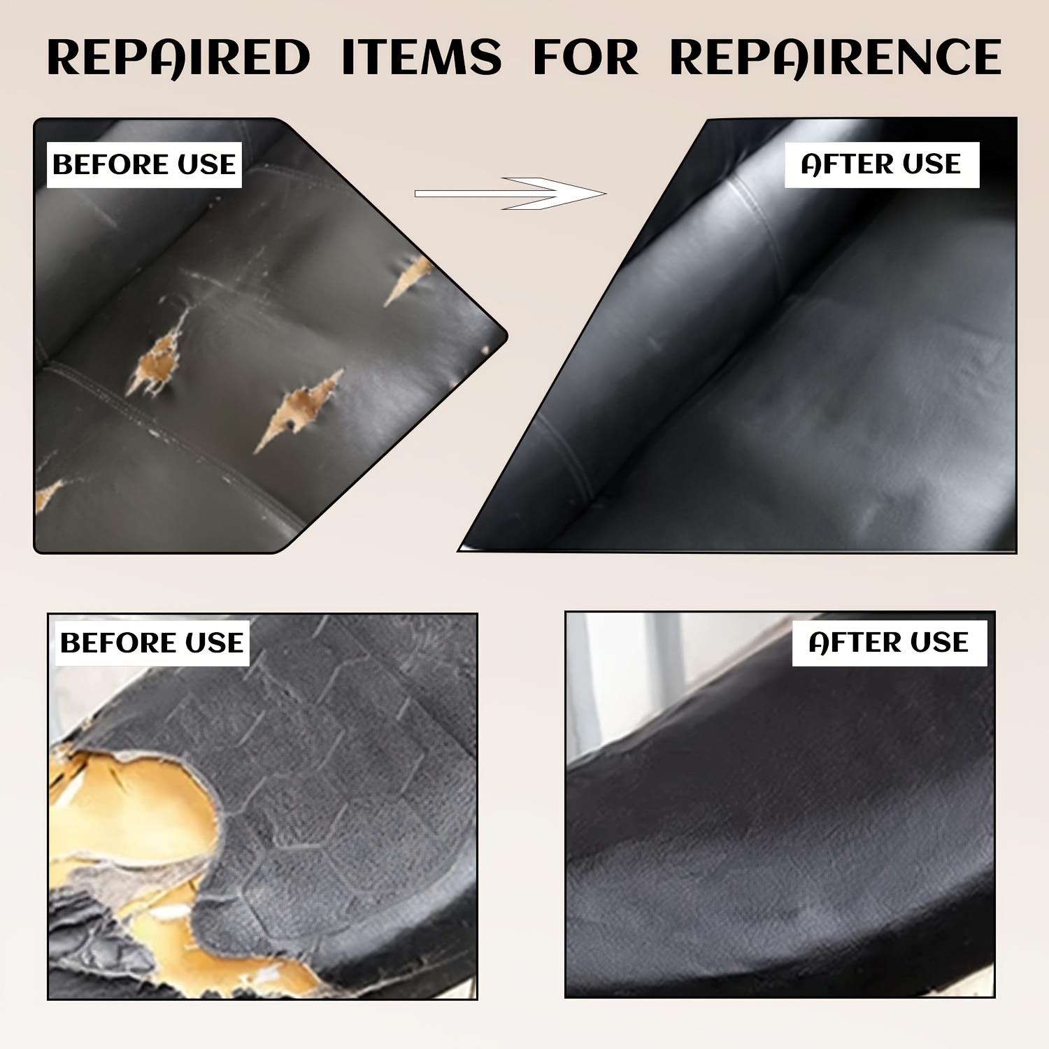 Leather Split Repair Kit, Vinyl Tear Repair