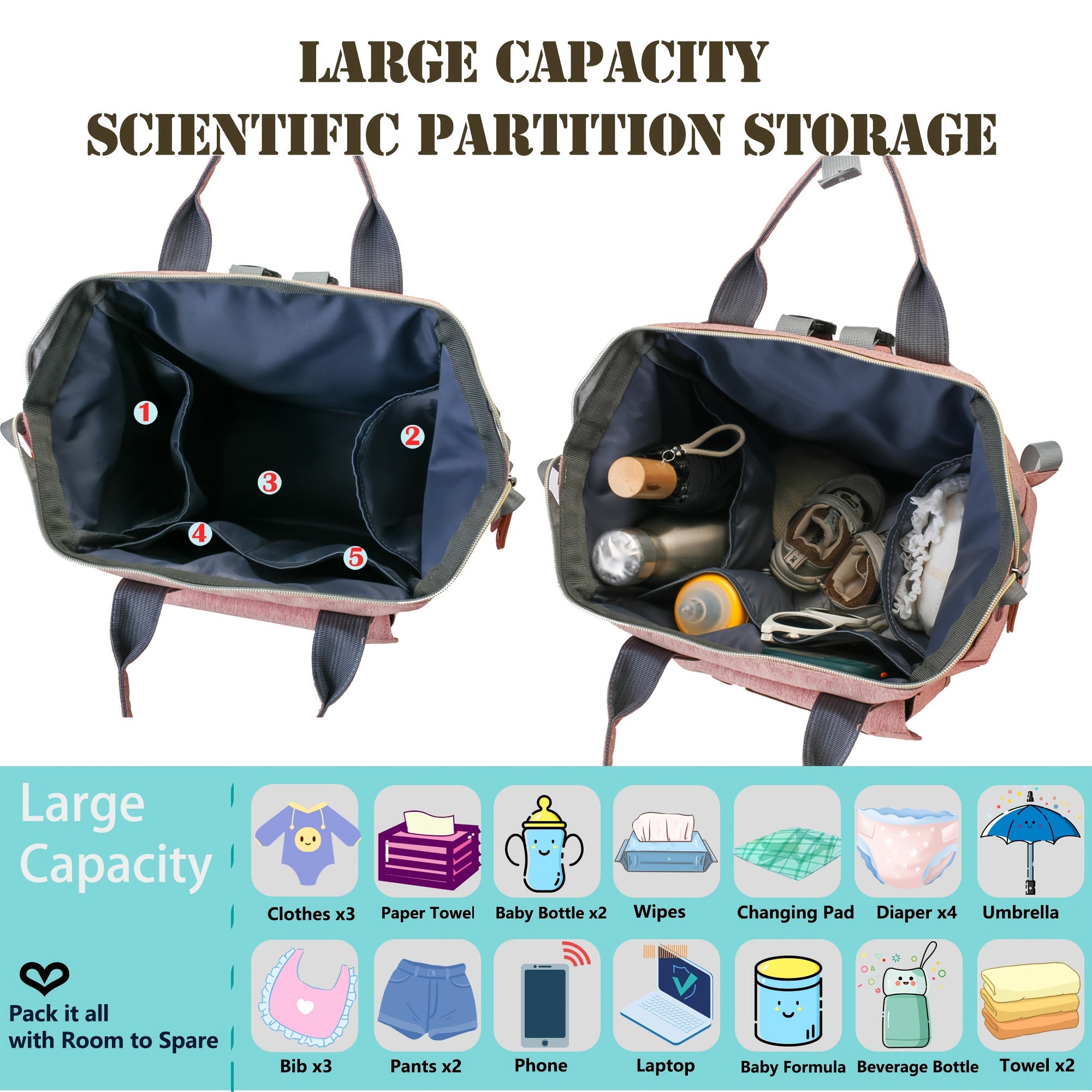  linqin Diaper Bag Backpack, Boho Pattern Bull Skull Horns  Multifunctional Travel Backpack Maternity Changing Bags, Large Unisex Baby  Bag Tote : Baby