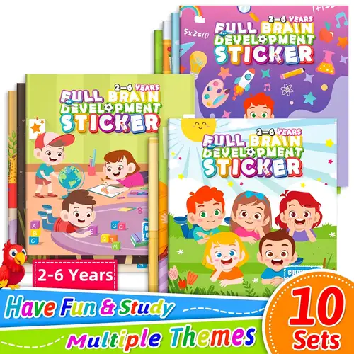 10 Hojas De Libros De Pegatinas Para Niños De 2 4 Años - Temu