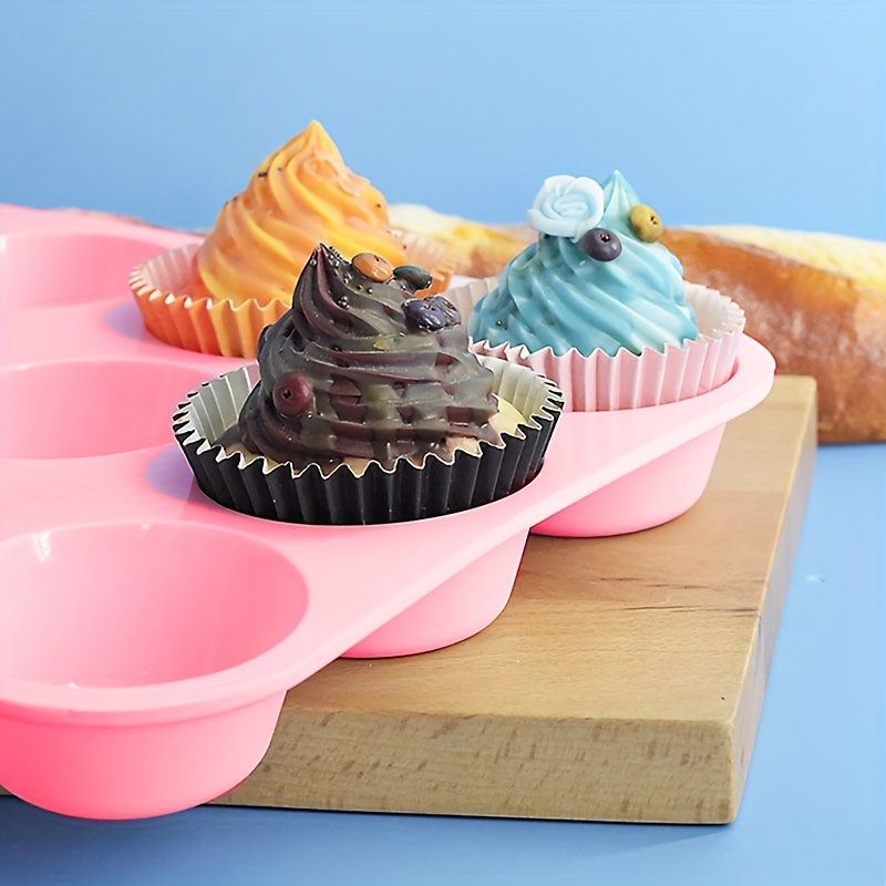 Silicone Muffin Pan Kit, 6 Cups Cupcake Pan, Nonstick Silicone Muffin Tin,  Mini Muffin Pan Bpa Free And Dishwasher Safe, Great For Making Muffin  Cakes, Tart, Bread - Temu