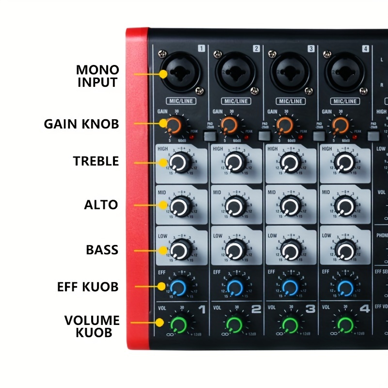 Riworal Ux04 Professional Audio Mixer 4 channel Mixer For - Temu