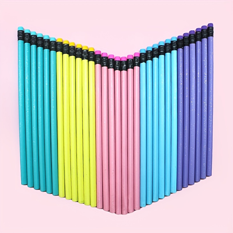 HB 5PCS Starry Sky Rainbow Sketch Pencil With Eraser Drawing