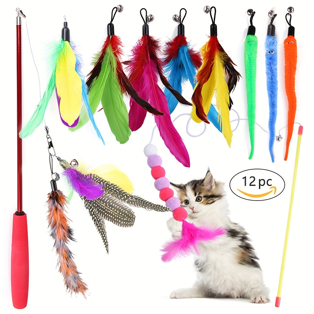 1pc 4pcs 1pc 1pc Interactive Cat Toy Set with Pulley Fishing Rod,  Replacement Heads, Bell Ball, and Plush Mouse - Entertain and Exercise Your  Cat for