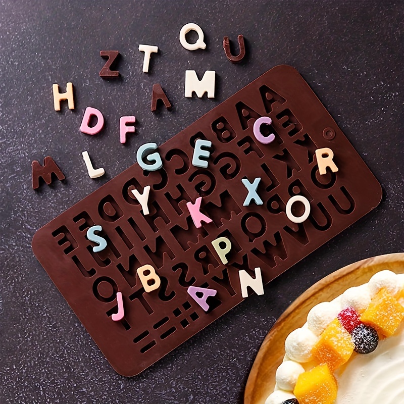 Silicone Alphabet Chocolate Mold, 26 Cavities Large letters Crayon Resin  Molds, Non-Stick Silicone Mold Soft and Easy to Release Mold For Crayon