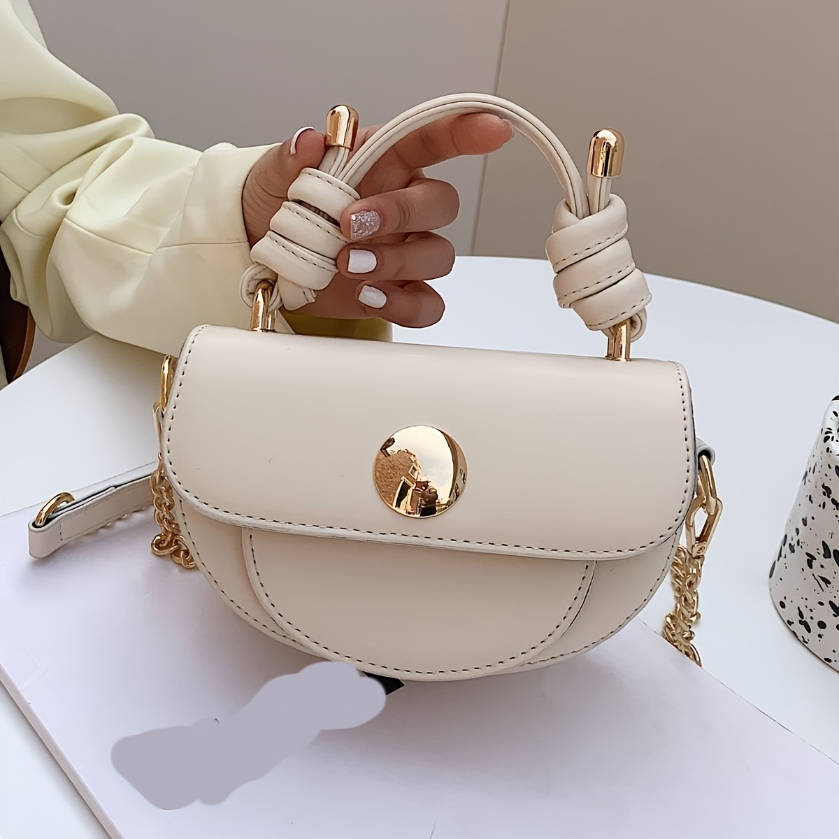 Mini Fashion Round Crossbody Bag, Trendy Pu Shoulder Bag, Women's Elegant  Handbag & Purse - Temu