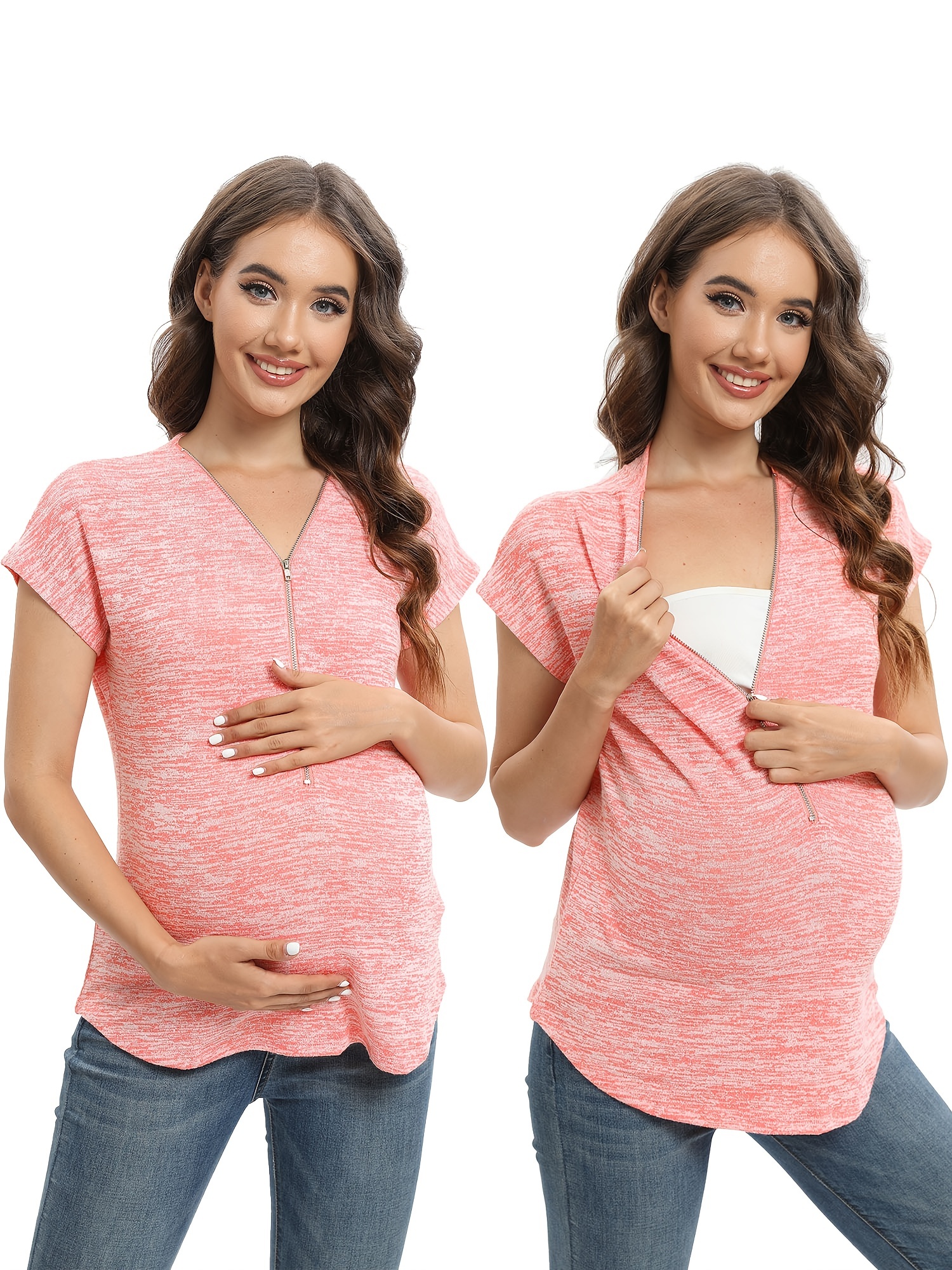 Maternity Women's Casual Short Sleeve T-shirt For Postpartum Breastfeeding  Nursing Summer - Temu