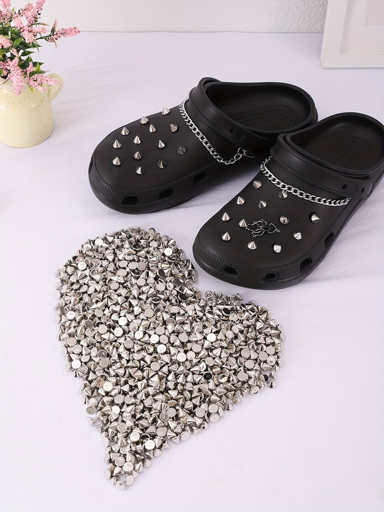 Diy Punk Croc Charms Metal Rivet Shoe Charms For Sandals - Temu