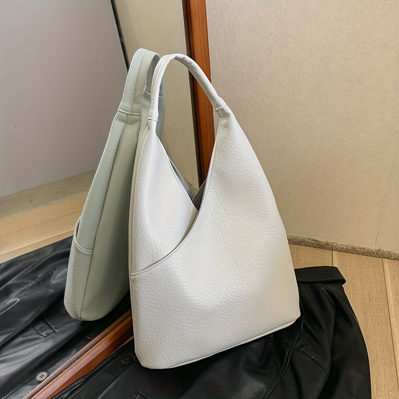 Minimalist Tote Bag White Shoulder Tote Bag