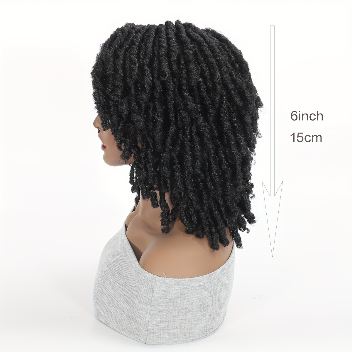 12 Inch Short Dreadlock Wigs For Women Afro Curly Synthetic Braided Wigs  Full Curly Faux Locs Crochet Hair Braiding Wigs