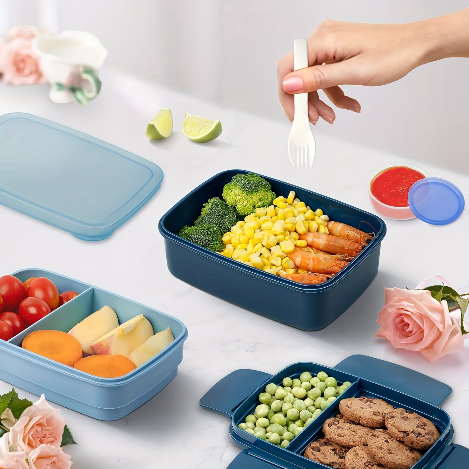 1pc Lunch Boxes 5-Compartment Lunchbox for Leak Proof Lunch Box