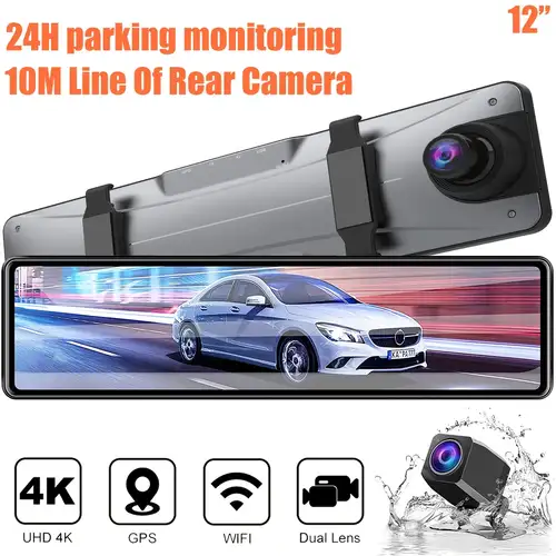 4k Dual Dashcam Built-in Wifi & Gps, Front 4k And Rear 1080p Dash