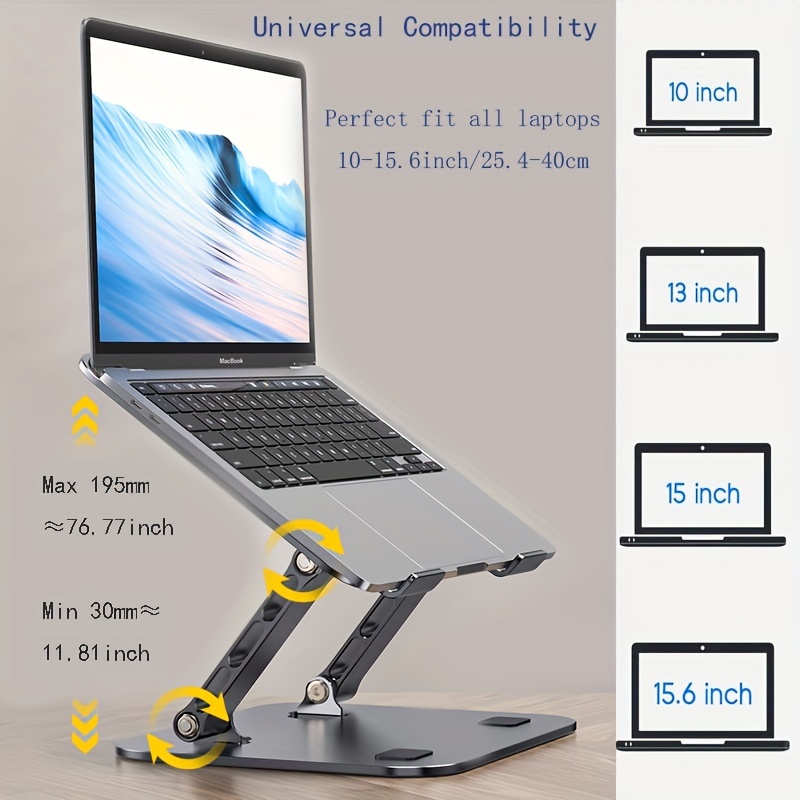 Soporte vertical desmontable para computadora portátil, soporte ergonómico  de aluminio compatible con MacBook, Dell, Lenovo, portátiles de 10 a 15,6 p