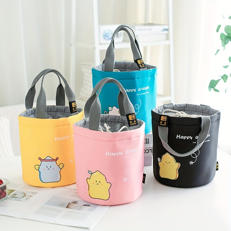 Outdoors Woman Picnic Bag Fashion Round Handbag Casual Waterproof Lunch box  Bag Organizers Student Office worker Heat preservation Bag Bring lunch Tote