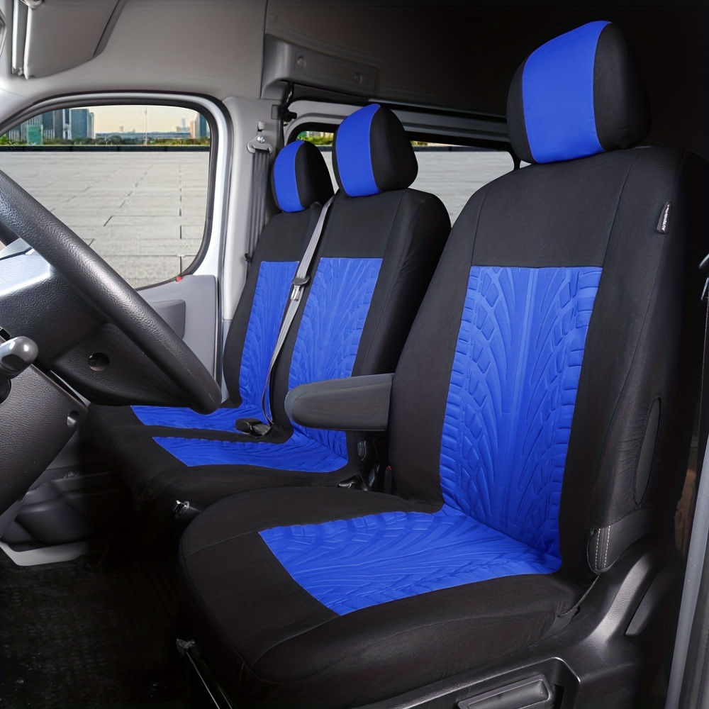 Für Ford Transit 2014-2023 Schwarz Blau Leder Schonbezüge Sitzbezug 2+