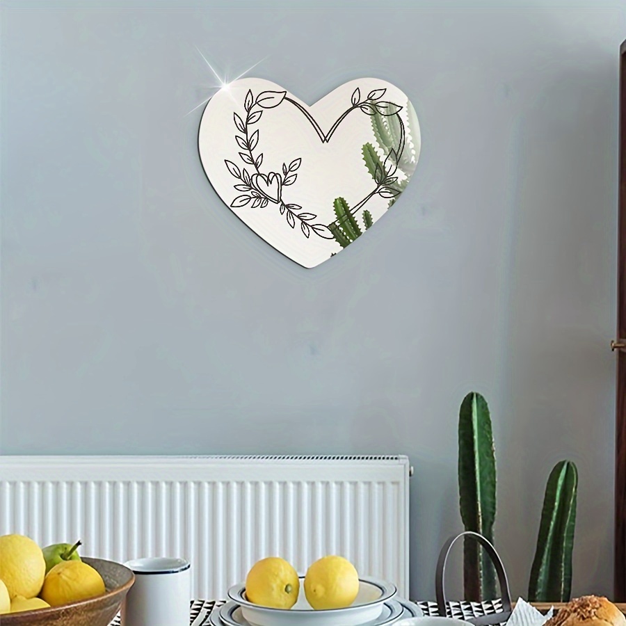 Heart Mirror Stickers Acrylic Wall Decals Self Adhesive - Temu