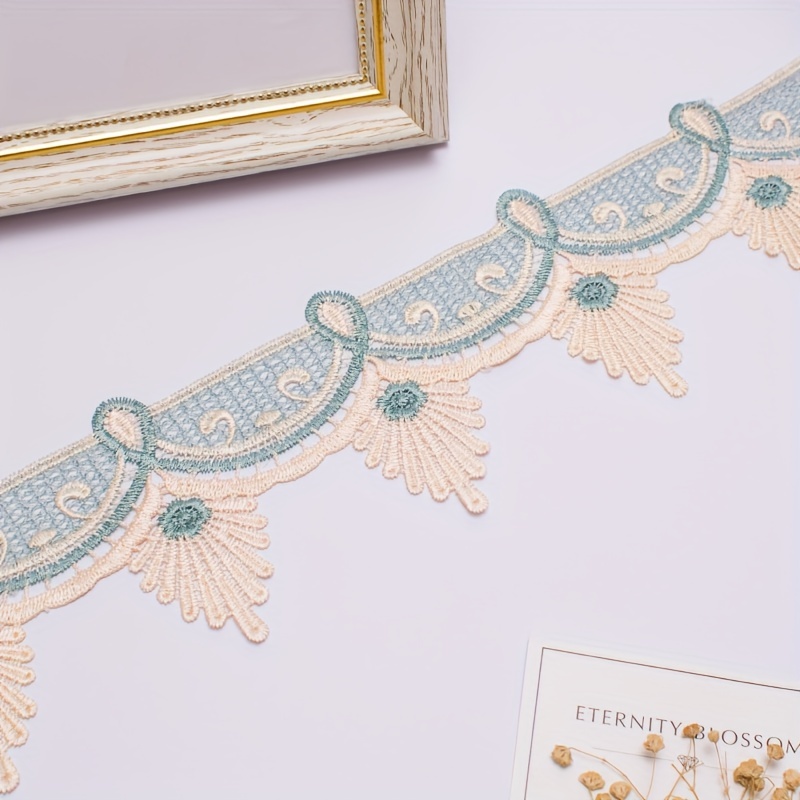 Sheer Lace Embroidered Trim Edging Ribbon Mesh Fabric Floral DIY