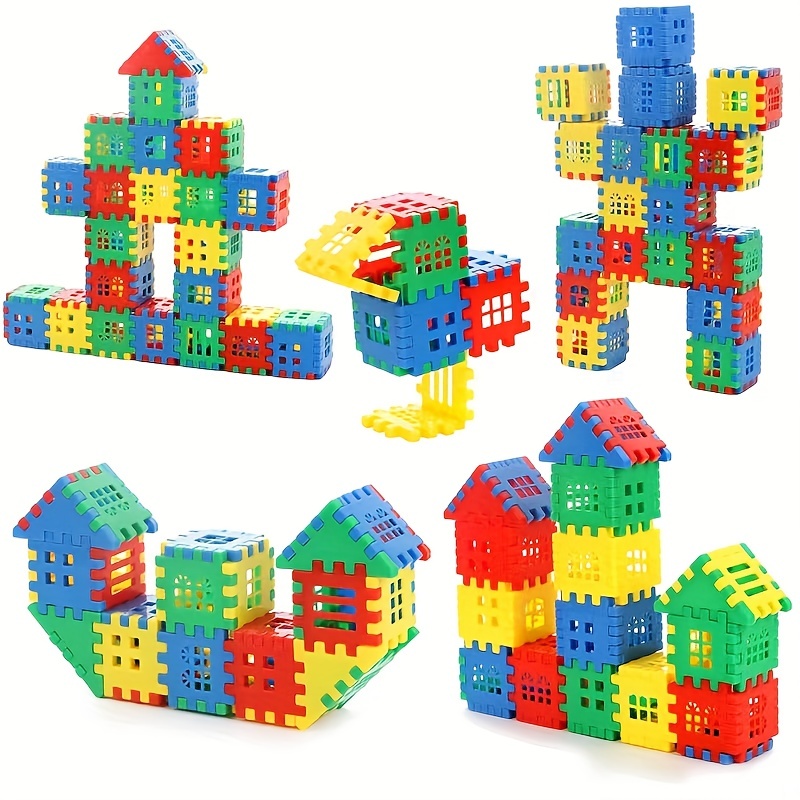 68pcs super fun building blocks house splicing toys montessori preschool toys fine motor skills education classification and matching childrens education stacked toys random colors 3