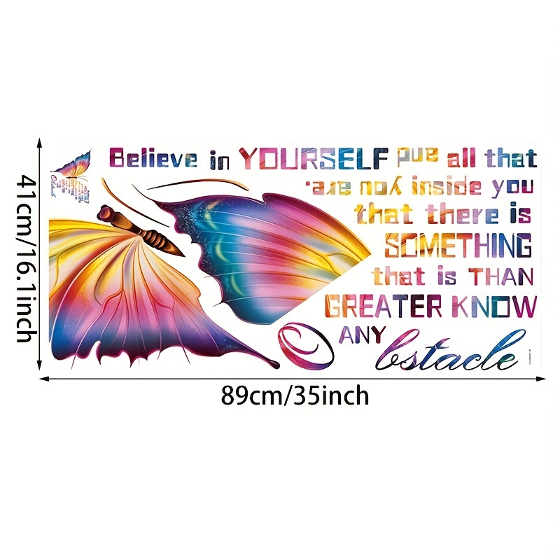 Sticker Mural Papillon avec lettres - TenStickers