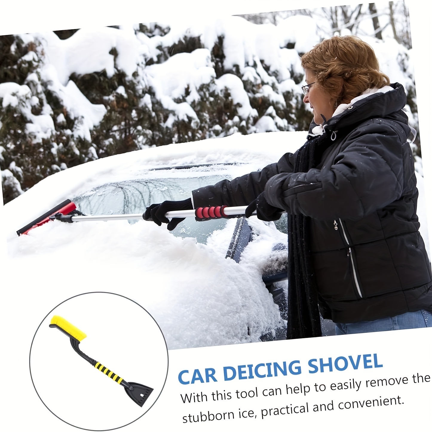 Car Snow Shovel 2 in 1 Car Deicing Shovel Snow Sweeping - Temu