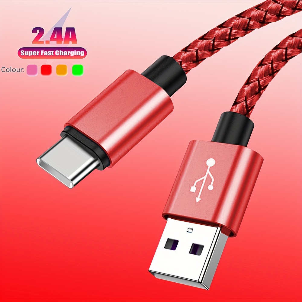 2 Unidades 2M Cable USB C, Cable Tipo C 3.1A Carga Rápida, Nylon Trenzado  Compatible con Samsung Note20/10/9 S21/20/10/9/8 A21s A32 A50 A71, Xiaomi