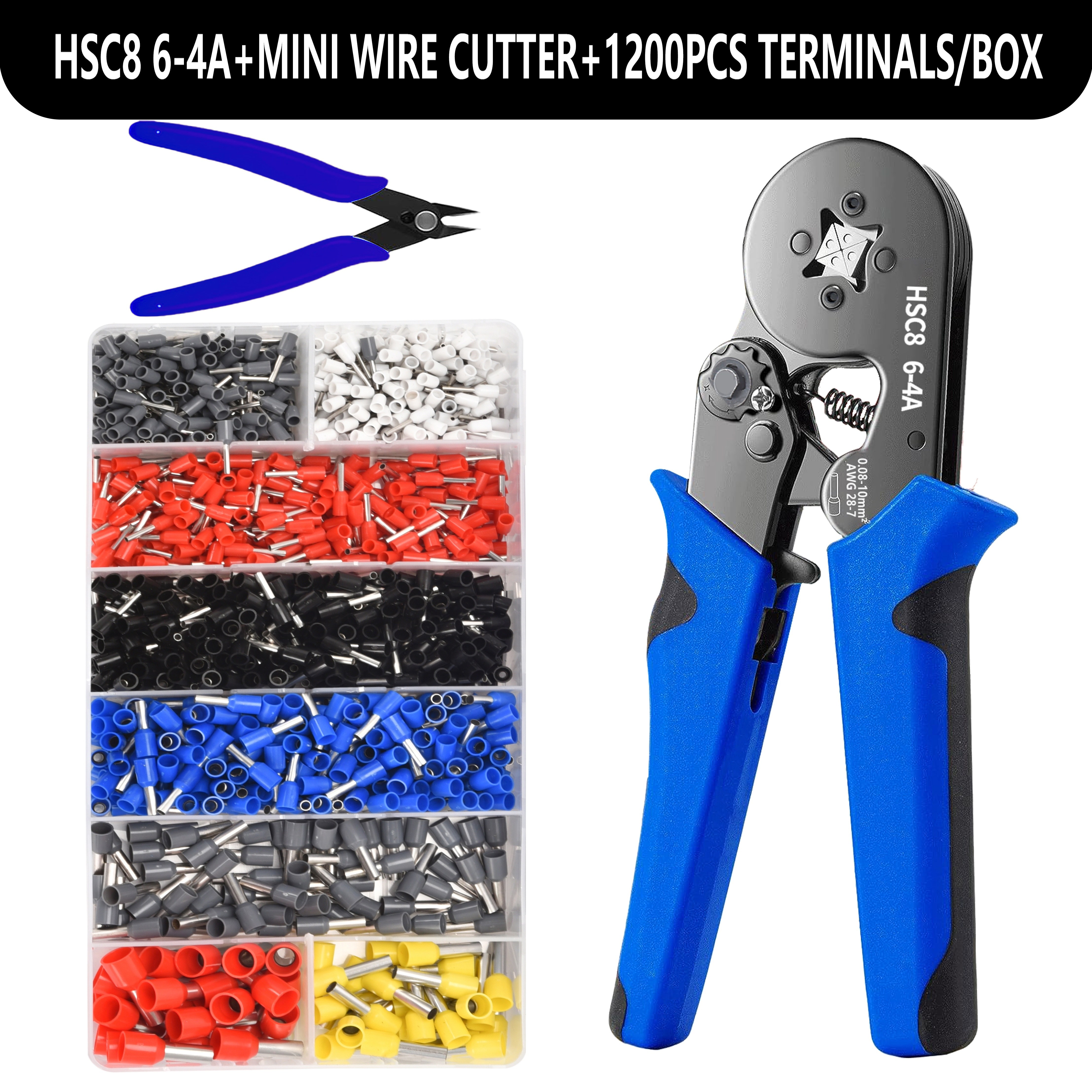 Crimping Pliers Ferrule Sleeves Tubular Terminal Tools HSC8 6-4A/6
