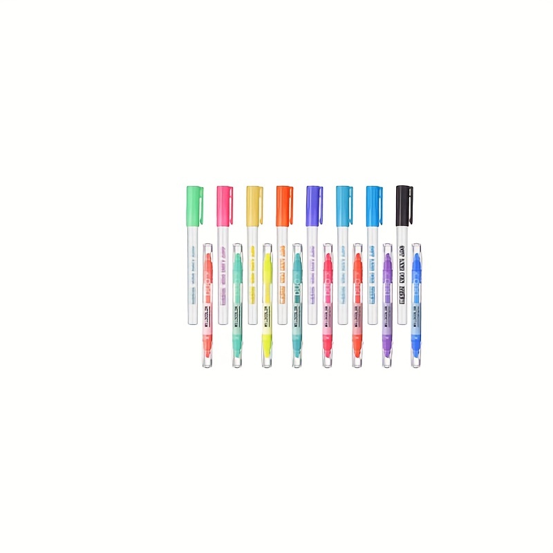 Dual Sided Neon Pens Colorful Dual Tip Art Markers And Self - Temu