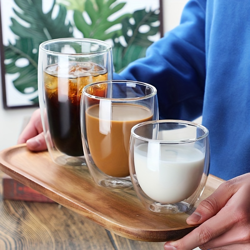 Double Wall Insulated Glass Coffee Glass Mug Tea Cup With Handle 200ml /  270ml