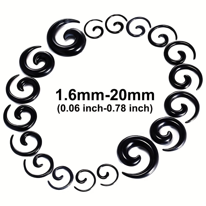 2 Pairs Acrylic Spiral Snail Ear Plugs Set