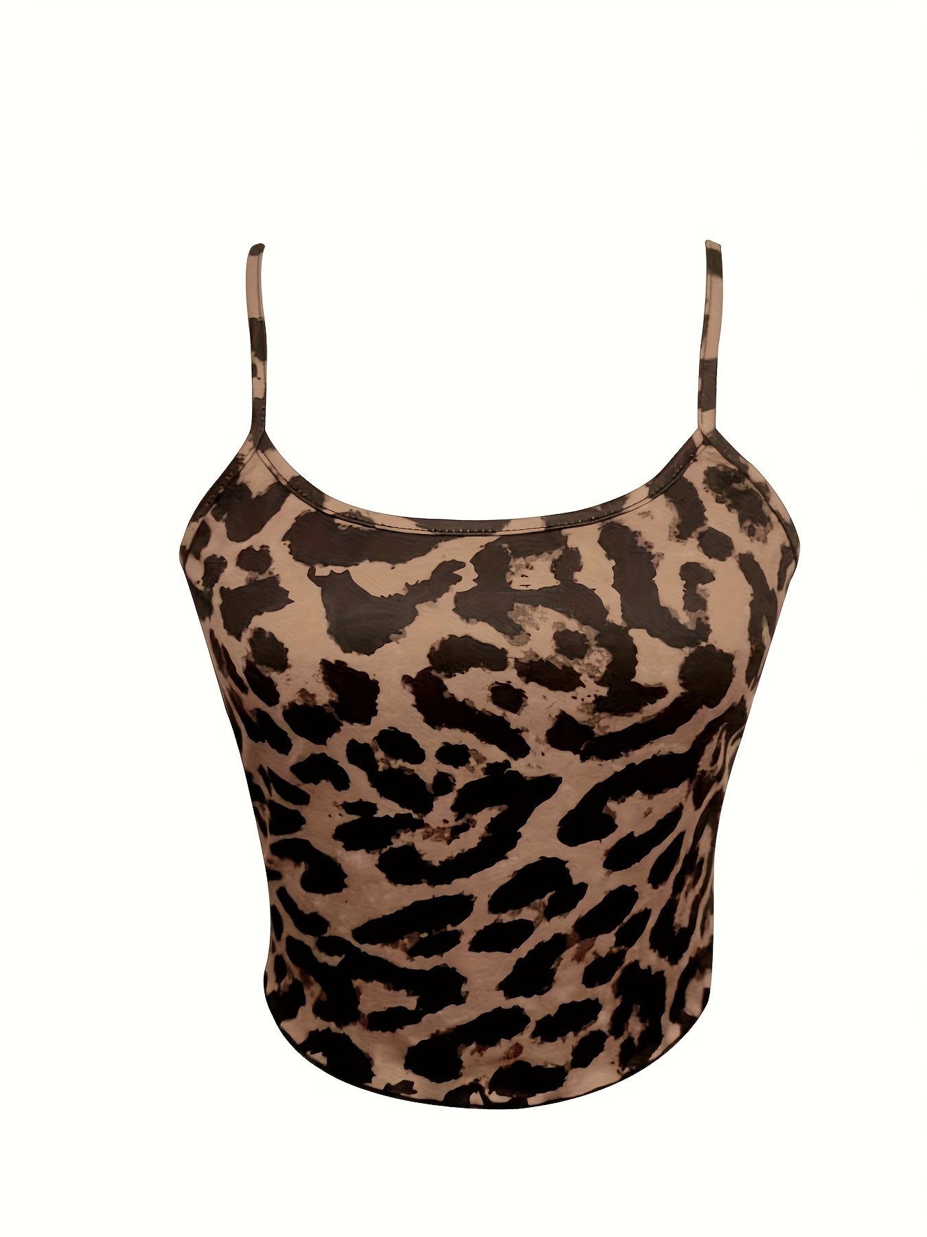 Sand Lace Bralette Camisole with Leopard Print Straps