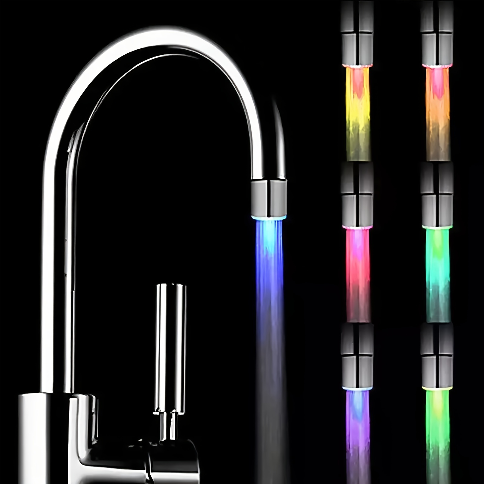  Light Up Water Faucet, Growing Blue Color LED Water