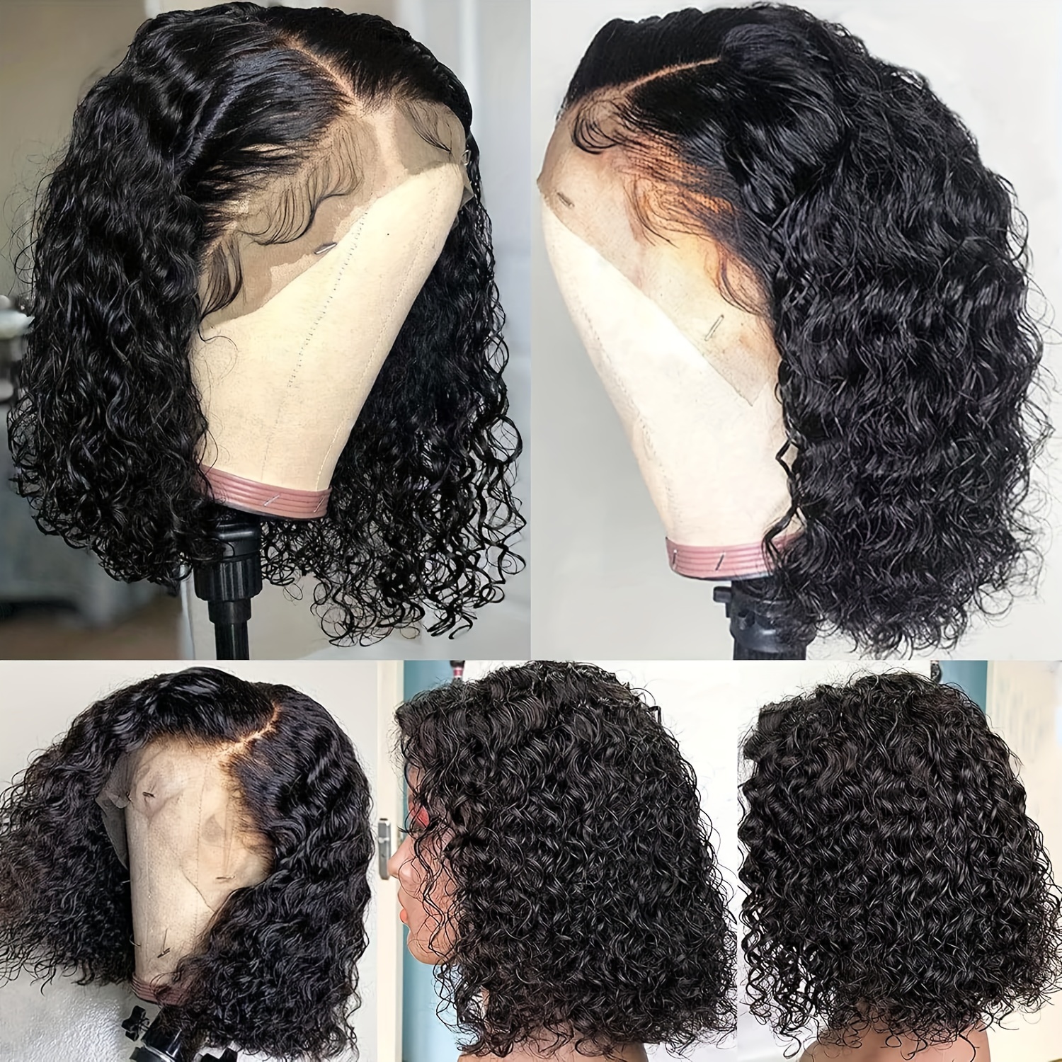 Short Water Wave Bob Lace Front Wigs Human Hair 13x4 Lace - Temu