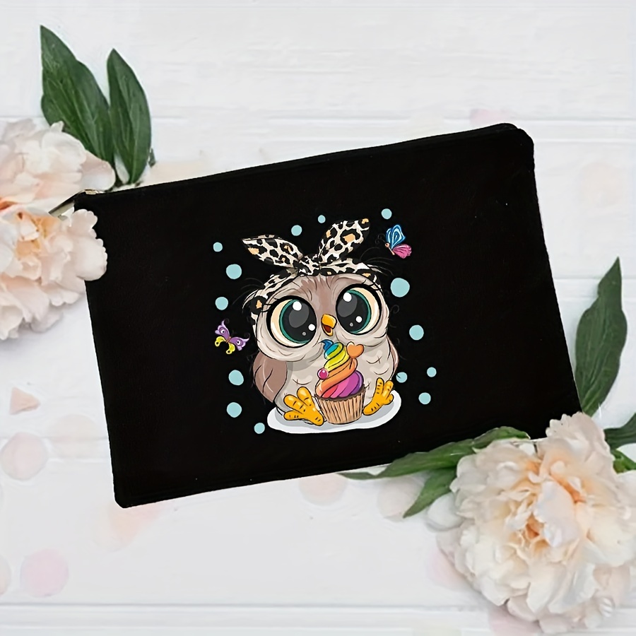 

1pc Owl Pattern Cosmetic Bag Makeup Bag Make Up Pouch Cases Toiletry Organizer