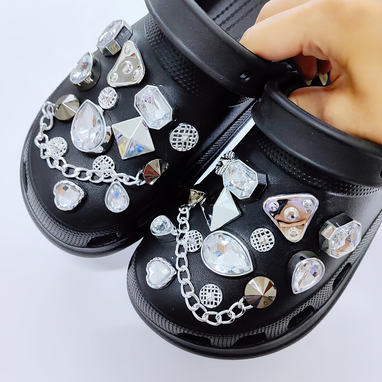 24PCS Lovely Shoe Charms for Shoes,Bling Bling Crystal Diamond Shoe Charms  for Ladies,Jewelry Fashion Shoe Decoration Charms Fits Clog Sandals,Girls  Gift by TWSOUL 