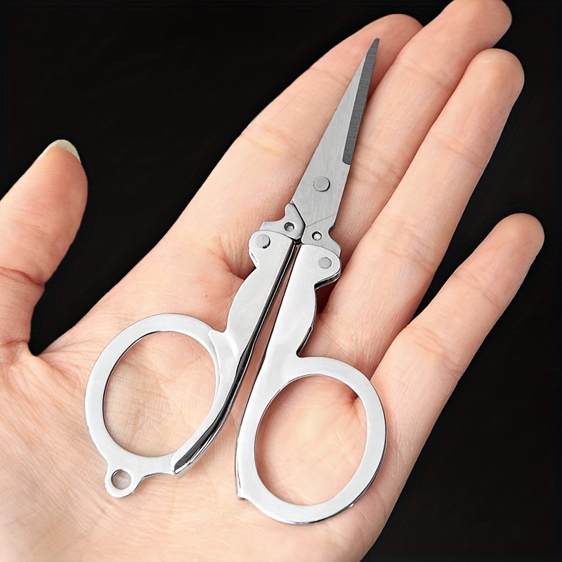 1pc Stainless Steel Folding Small Scissors Travel Scissors Sewing