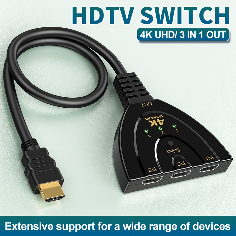 HDMI SWITCH, GANA Aluminio HDMI Switcher Bidireccional Entrada 2 a 1 Salida  o Switch 1 a 2 Salida, Soporta 4K,3D,1080P,HDMI Splitter para HDTV