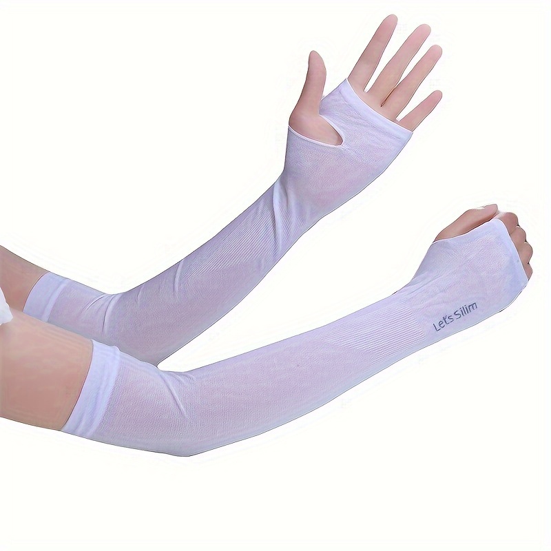 Plaid Sunscreen Gloves Ice Viscose Uv Protection Sleeves Long Arm  Protection Sleeves With Thumb Hole - Jewelry & Accessories - Temu