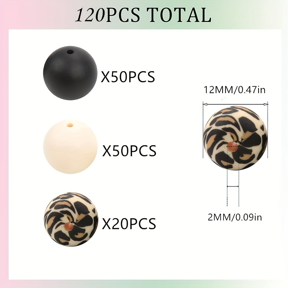 Total Silicone Loose Beads Bulk Round Assorted Beads For - Temu