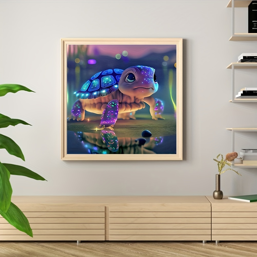 Frameless Diy 5d Artificial Diamond Painting Turtle Diamond - Temu