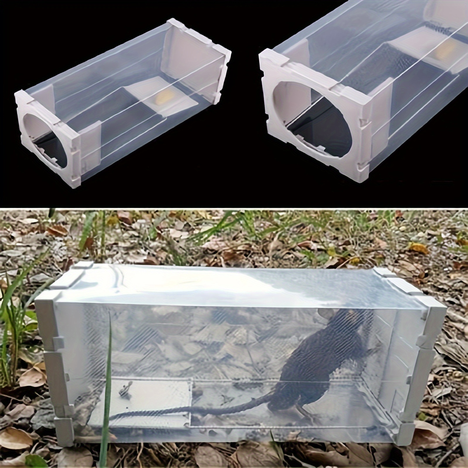 1PCS Transparent View Catching Live Mouse Trap Station Bait Cage