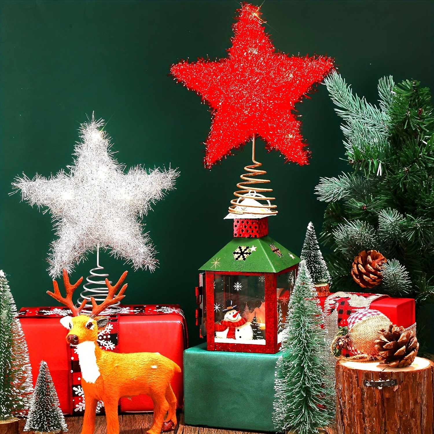 1pc, Árbol de Navidad, Decoración de estrella de para la parte de  Navidad, Decoración de estrella de invierno par