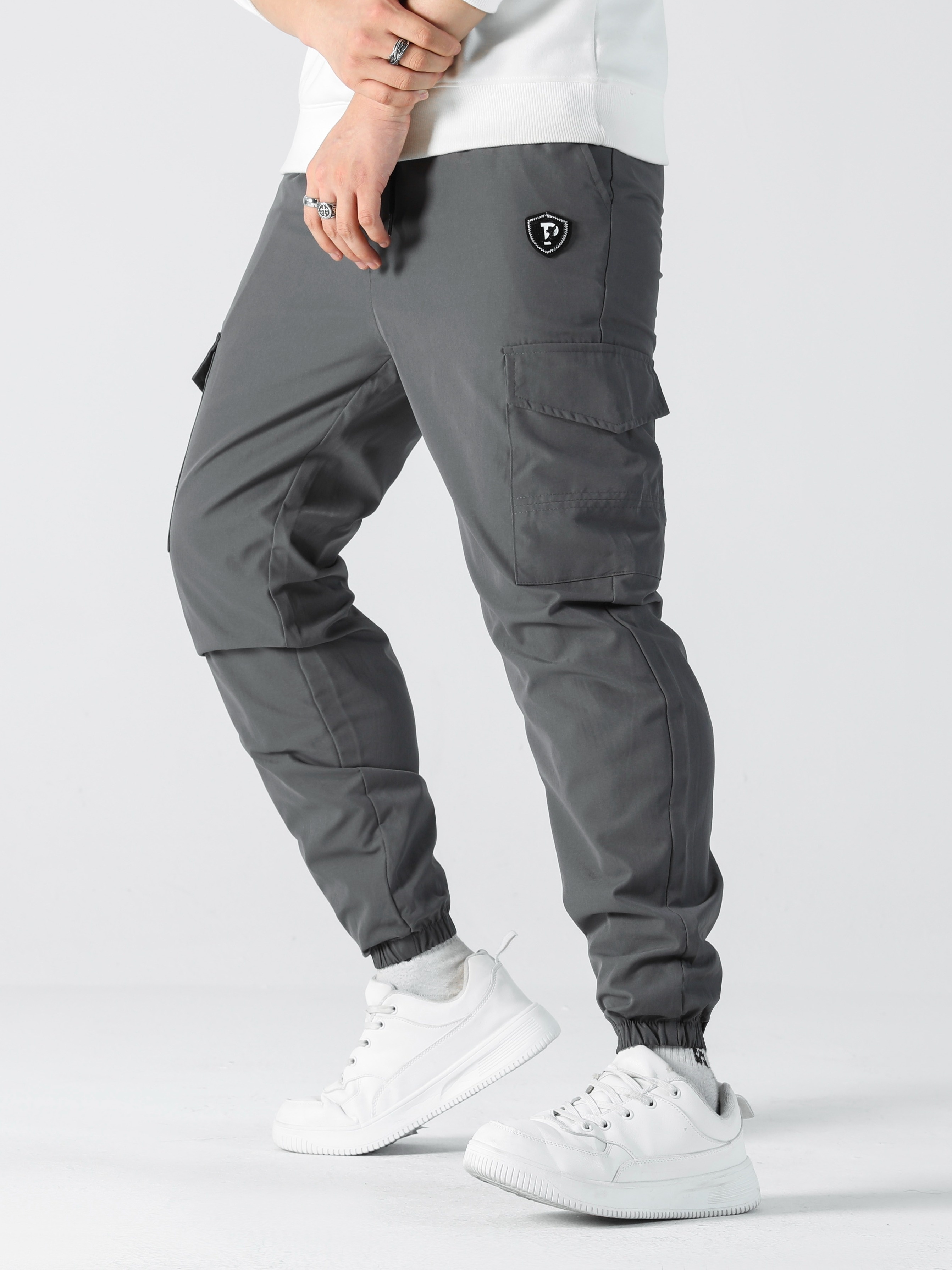 Men's Stylish Comfy Solid Joggers Pockets Active Breathable - Temu