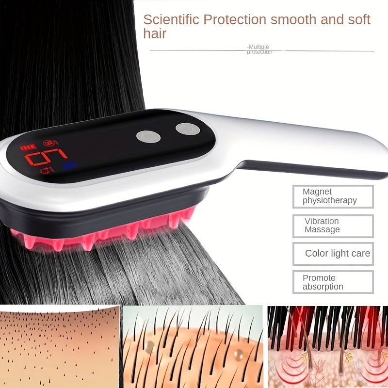 Phototherapy Hair Growth Brush Comb Red and Blue Light Therapy