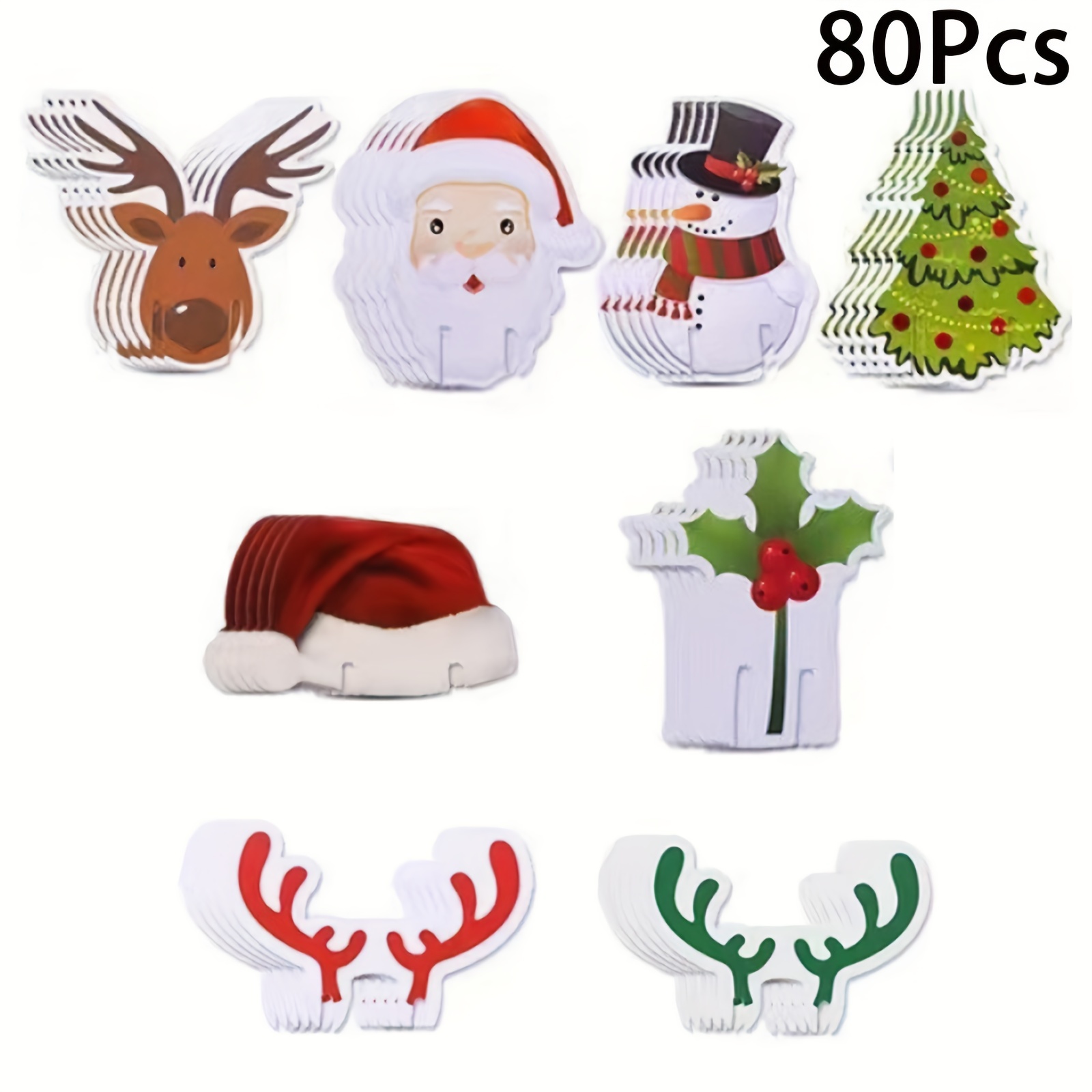 1pc Christmas Cartoon Wine Glass Decoration, Cute Santa Claus & Reindeer  Suitable For Festival Party Decoration For Wine Glass & Bottle