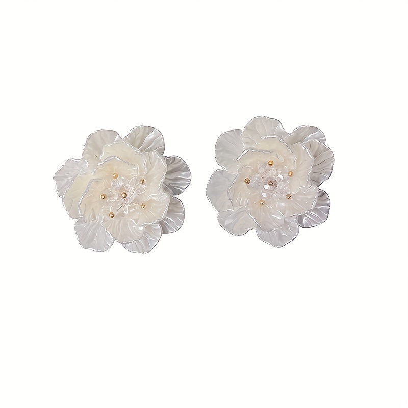 Little Luxuries Designs Chanel Style Camellia Flower Crystal Brooch