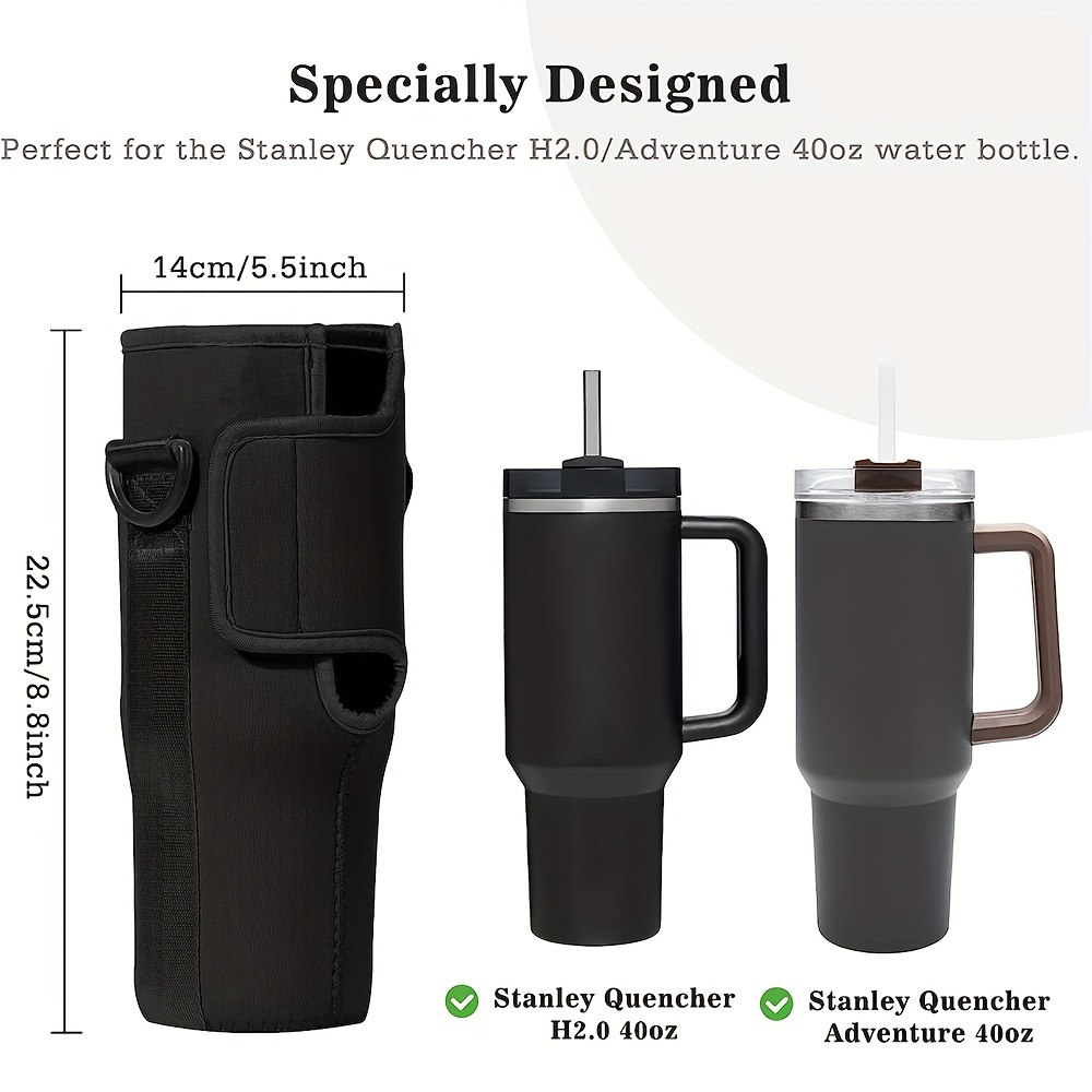 Heat Resistant Water Bottle Carrier With Phone Pocket - Fits Tumbler With  Handle - Adjustable Strap For Walking, Hiking, Traveling, Camping - Durable  Sleeve Holder For Cup Accessories - Temu