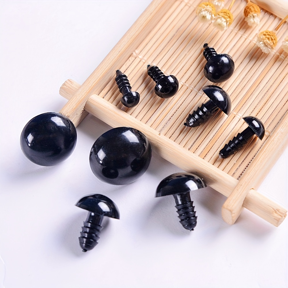 5 Pairs, 12mm Solid Black Safety Eyes, Craft Eyes, Toy Making 