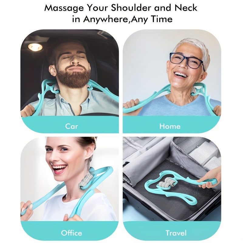 6-wheel Neck Massager Handheld Shoulder Aids With Ball Shiatsu