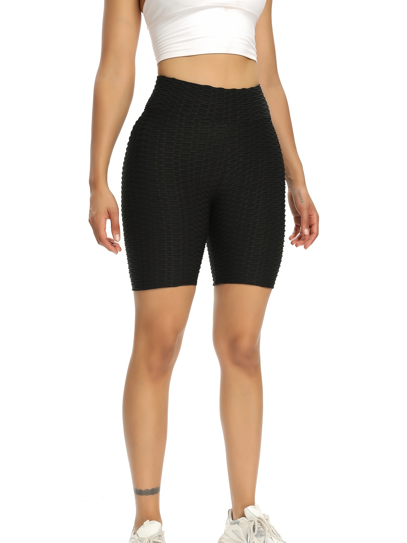  Leggings for Women Honeycomb Textured Biker Shorts