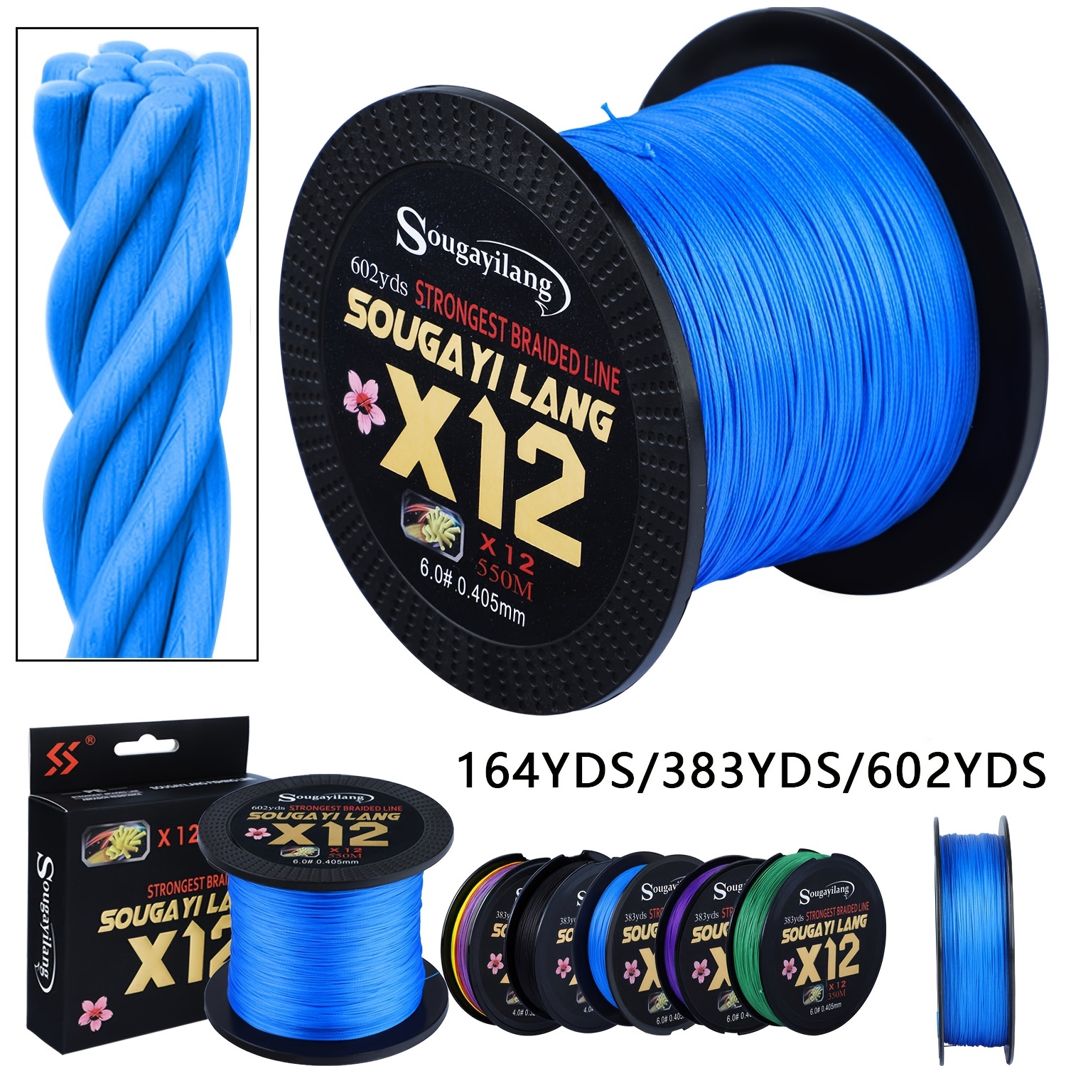 12 Strands Braided Pe Fishing Line Strong Wear Resistant - Temu