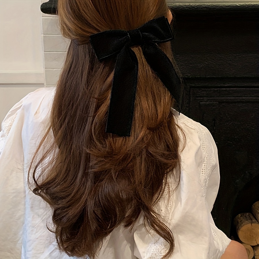 The Standard Velvet Long Bow Series Hair Tie, Barrette or Clip